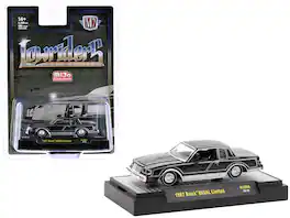 M2 - 1987 Buick Regal Limited Lowrider Black with Silver Graphics "Lowriders" Limited Edition to 5500 pieces Worldwide 1/64 - Black And Silver