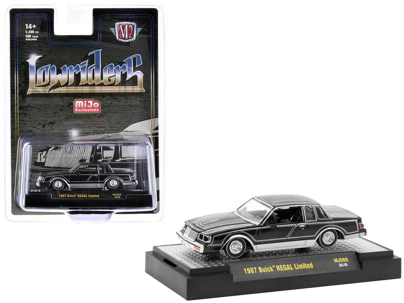 14+  
5,500 pcs  
500 chase  
WORLDWIDE  

Lowrider  

MiJo Exclusives  

1987 Buick REGAL Limited  
MJS69  
24-10  

1987 Buick REGAL Limited  
MJS69  
24-10