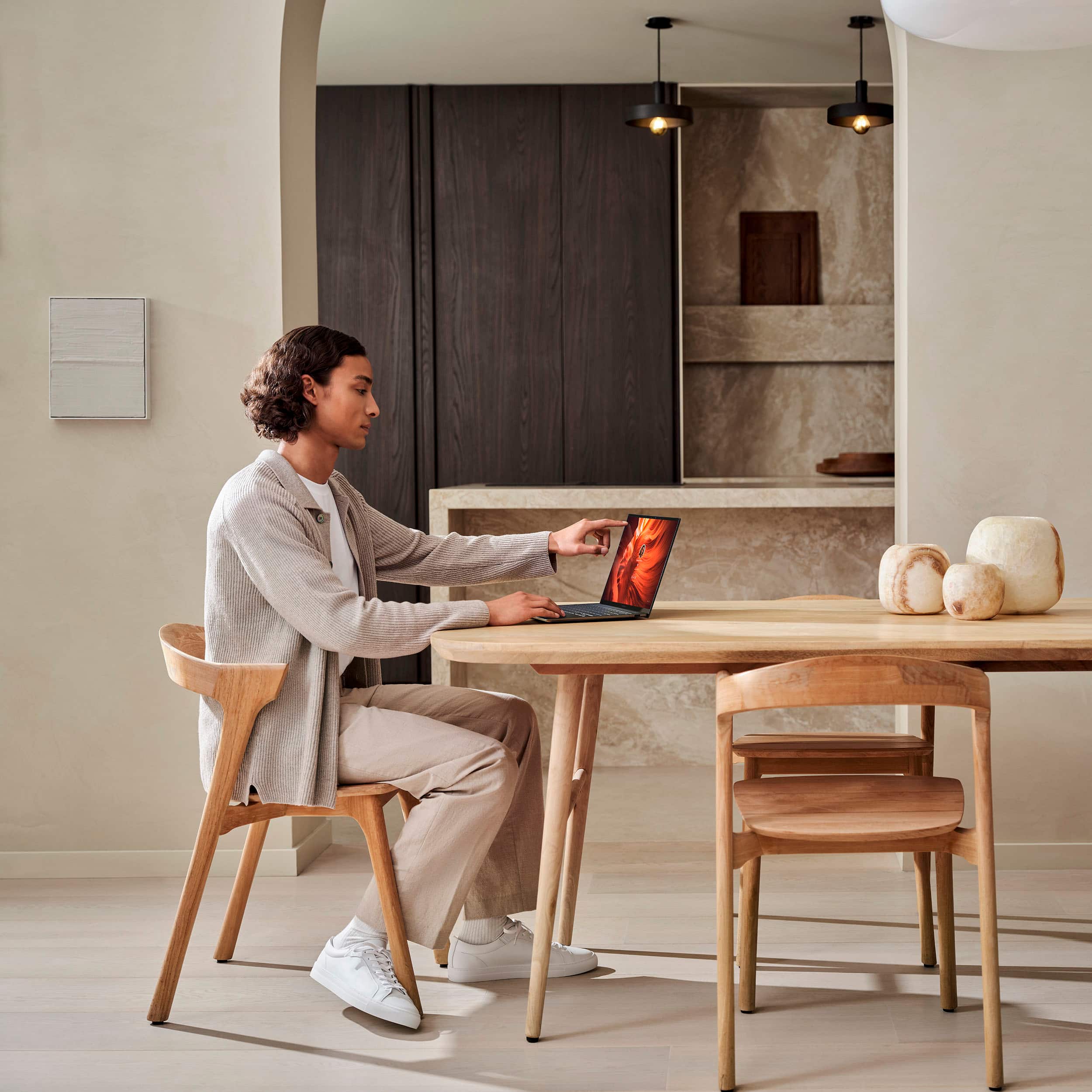 Alt View 15. ASUS - Zenbook S 14 - 14" 3K OLED Touch Laptop - Copilot+ PC - Intel Core Ultra 7 - 16GB Memory - 1TB SSD - Zumaia Gray.