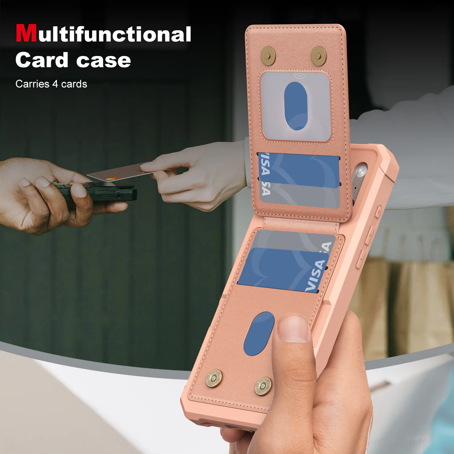 Multifunctional Card case  
Carries 4 cards