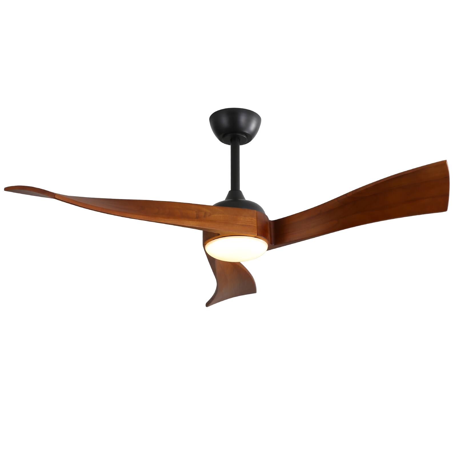 Left. Sofucor - Sofucor Ceiling Fan Bedroom Solid Wood Ceiling Fan With Light and Remote for Indoor Outdoor Farmhouse/Patios - Black Walnut Wood.