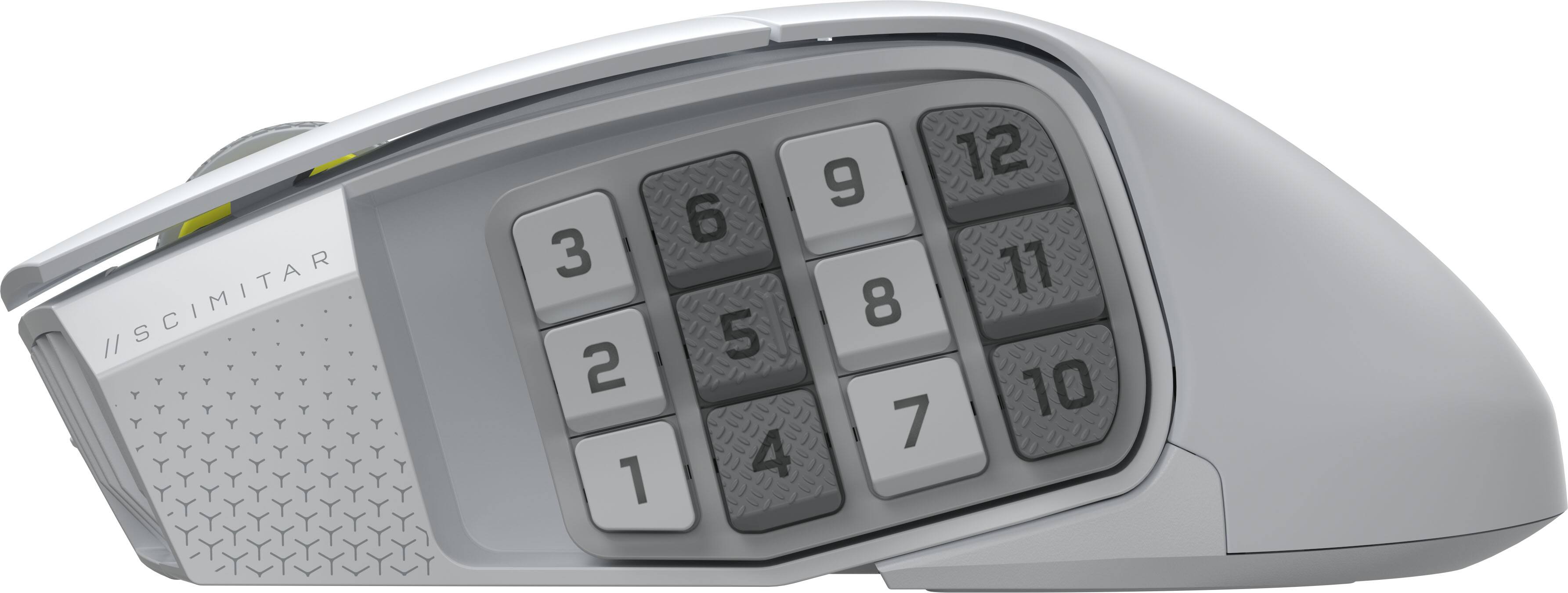 Alt View 18. CORSAIR - Scimitar Elite Wireless SE Gaming Mouse with 16 Programmable Buttons - White.
