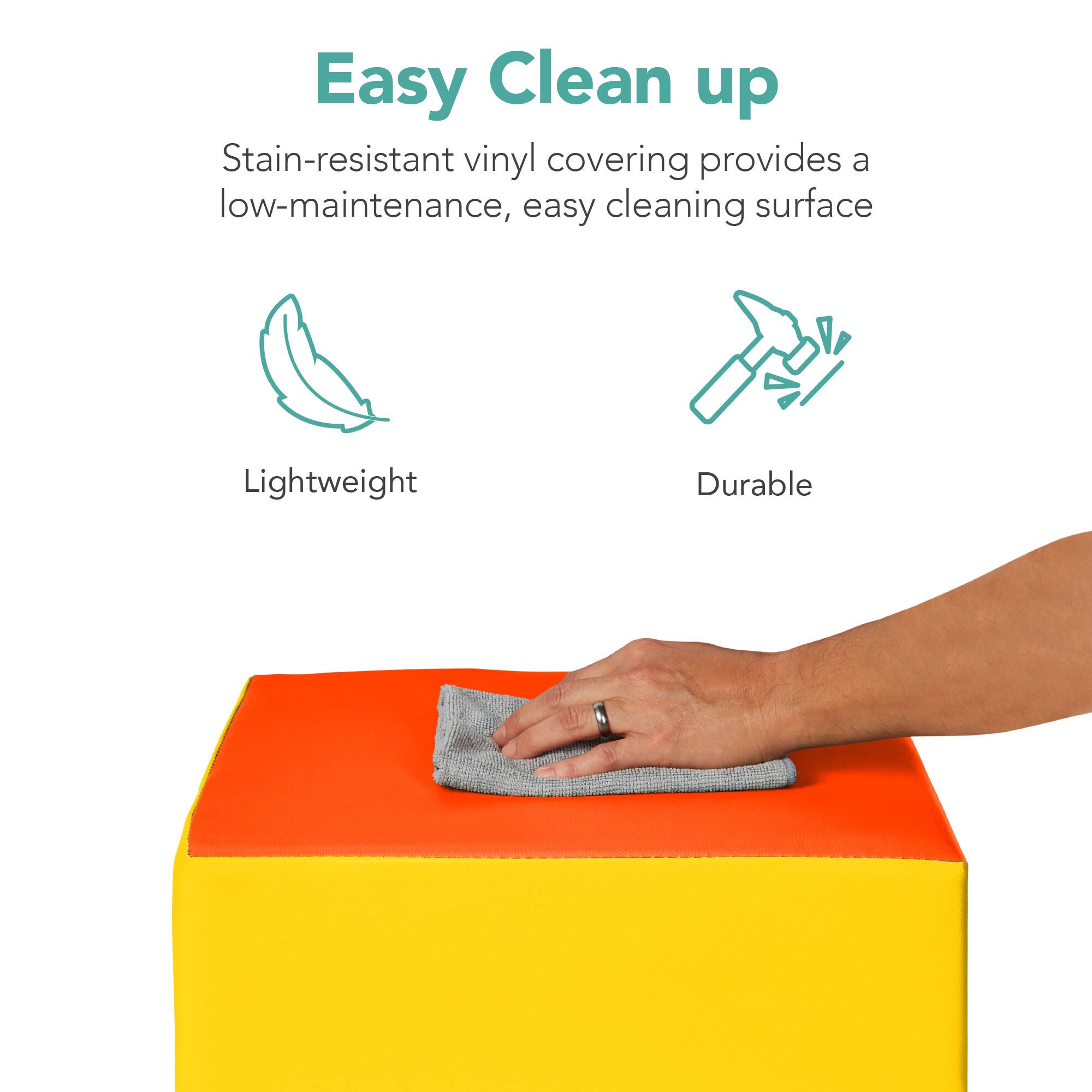Easy Clean up

Stain-resistant vinyl covering provides a low-maintenance, easy cleaning surface

Lightweight

Durable