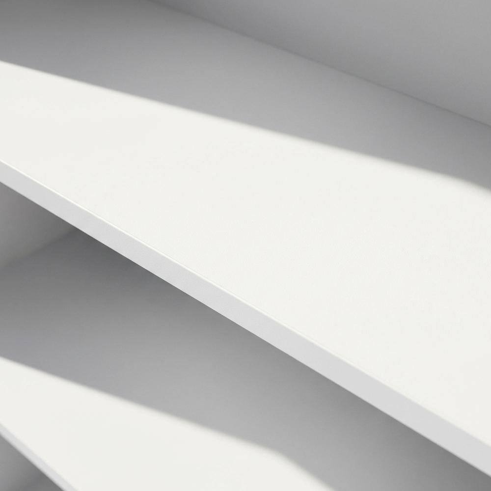Alt View 1. FurniFact - Wooden bookcase with minimalist design for contemporary living spaces - White.