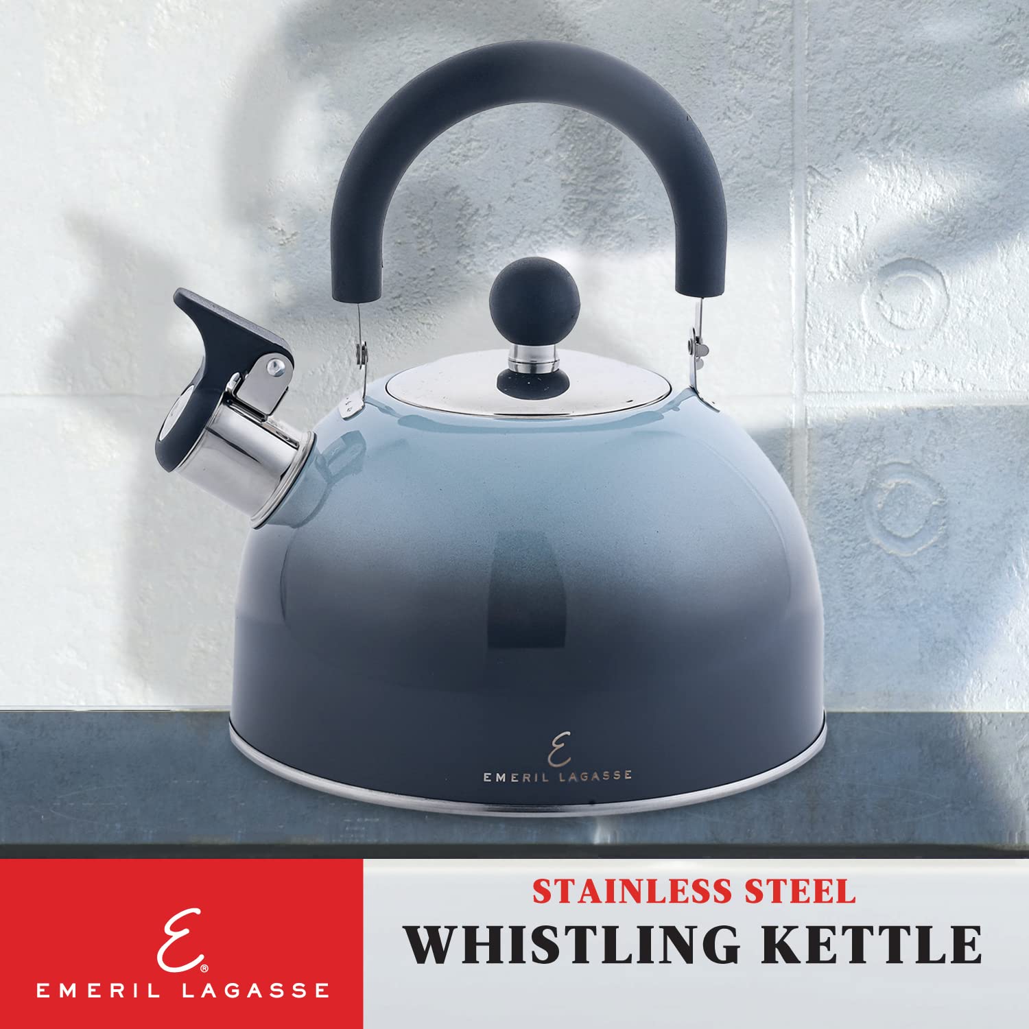 EMERIL LAGASSE STAINLESS STEEL WHISTLING KETTLE