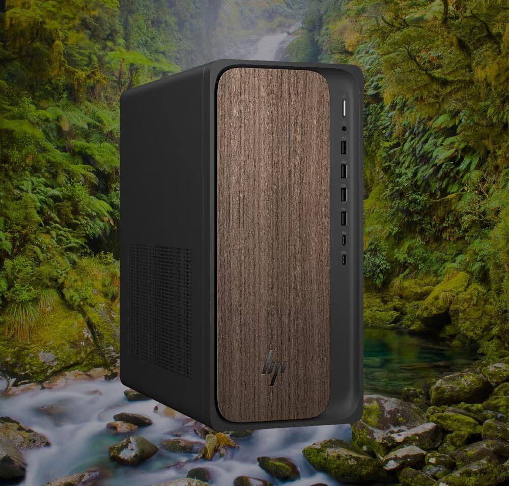 Alt View 4. HP - HP OmniDesk M03-0060 Desktop PC, Intel Core Ultra 7 265, RTX 5060, 32GB DDR5, 2TB SSD, Wi-Fi 6, Win 11 Home - Black.