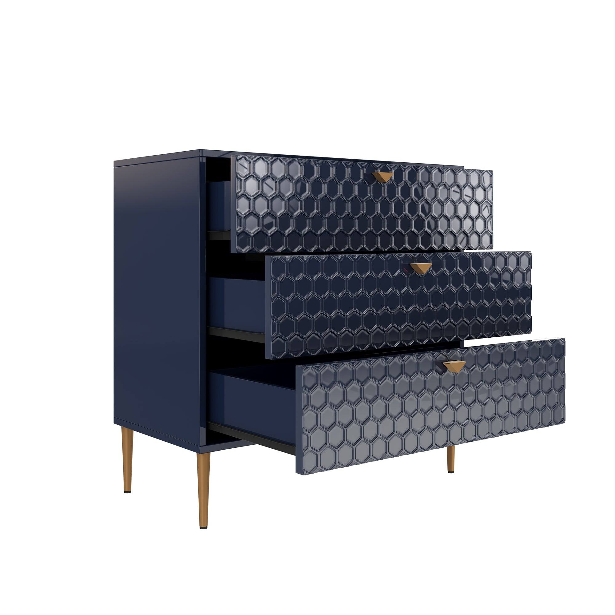 Alt View 7. Boyel Living - Blue Accent Storage Cabinet with 3-Drawer Chest - Blue.
