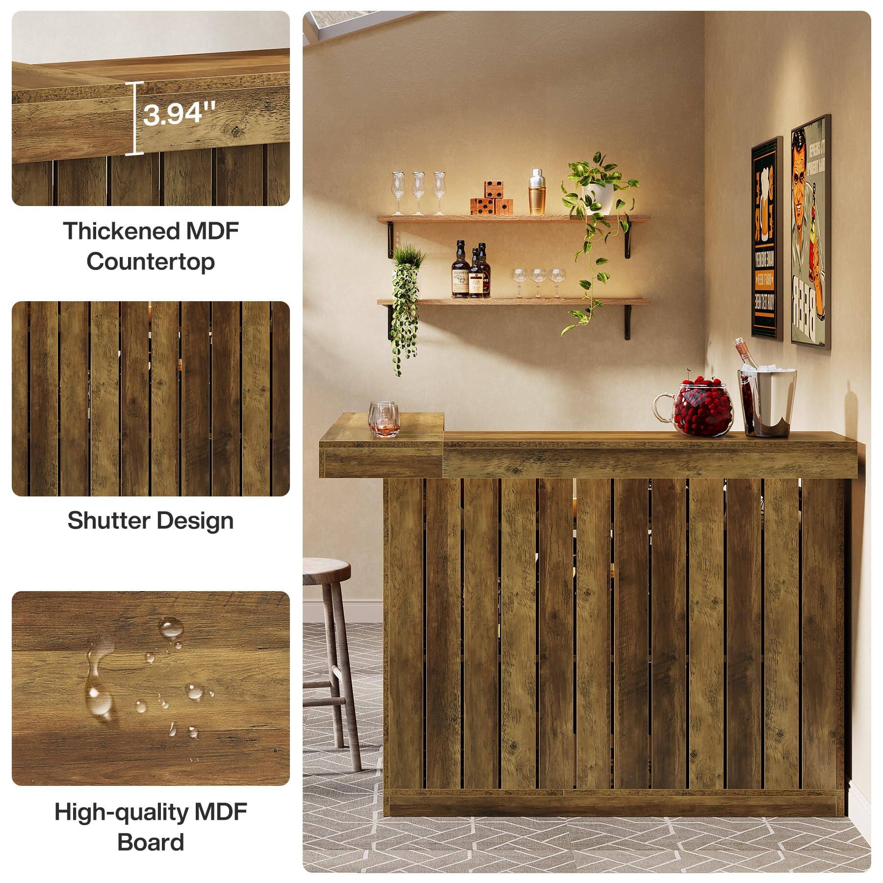 3.94"  
Thickened MDF Countertop  
Shutter Design  
High-quality MDF Board