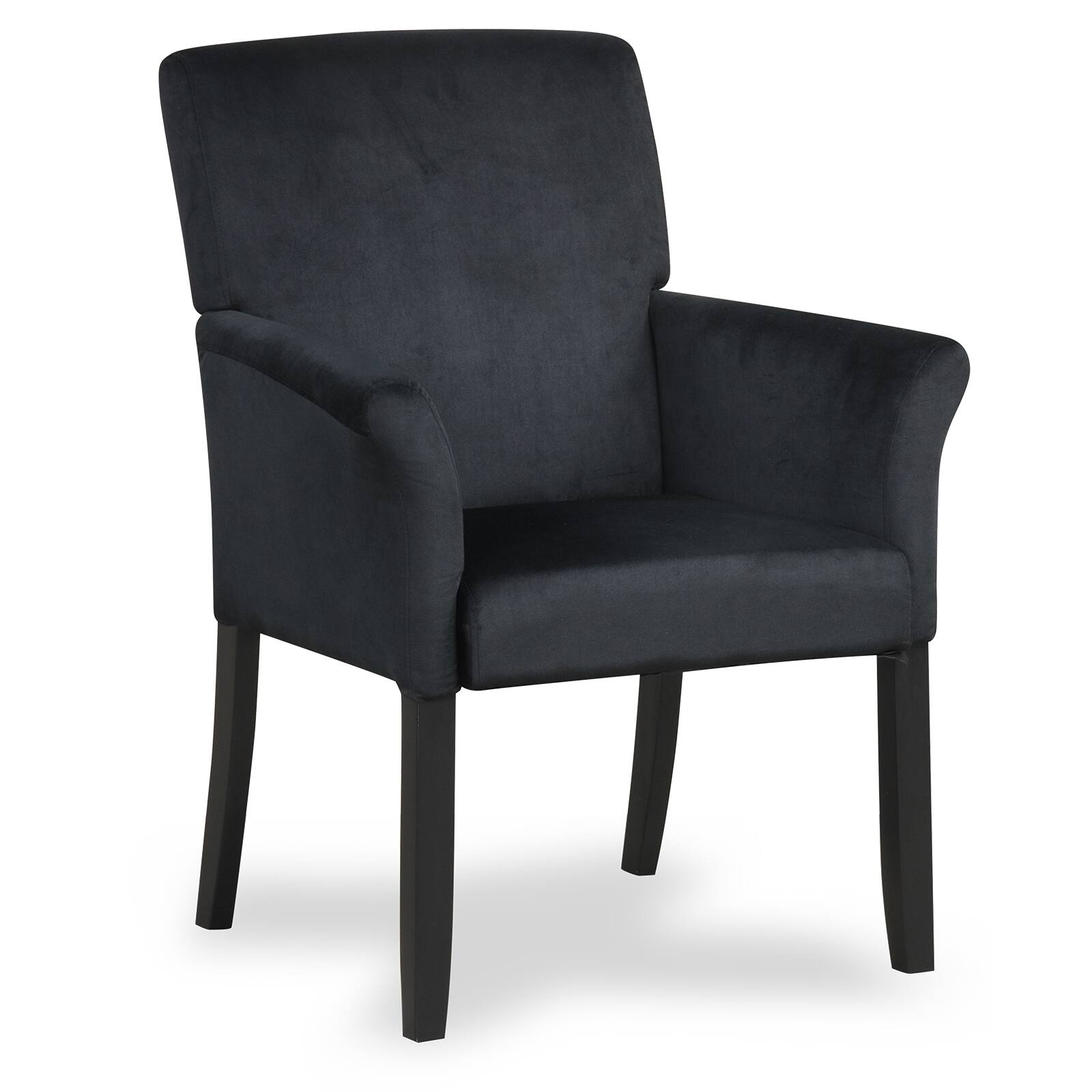 Alt View 9. Gymax - Gymax Set of 4 Arm Chair Guest Chair Home Office w/ Wooden Legs Black - Black.