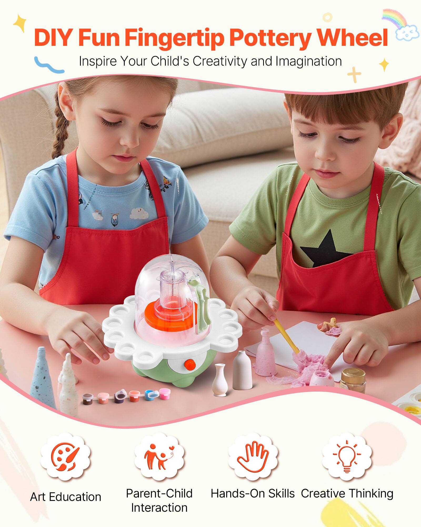 DIY Fun Fingertip Pottery Wheel  
Inspire Your Child's Creativity and Imagination  

Art Education  
Parent-Child Interaction  
Hands-On Skills  
Creative Thinking