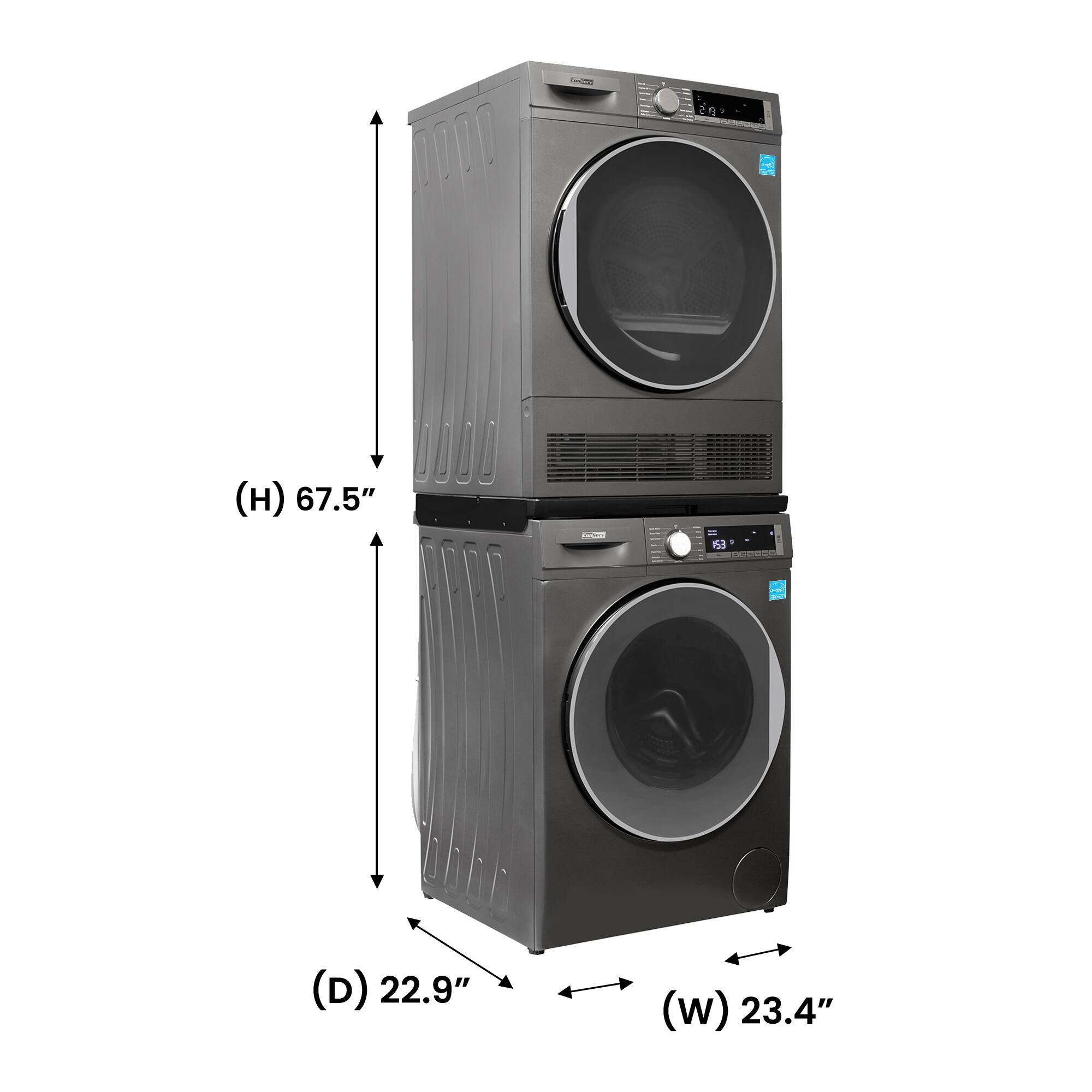 (H) 67.5"  
(D) 22.9"  
(W) 23.4"