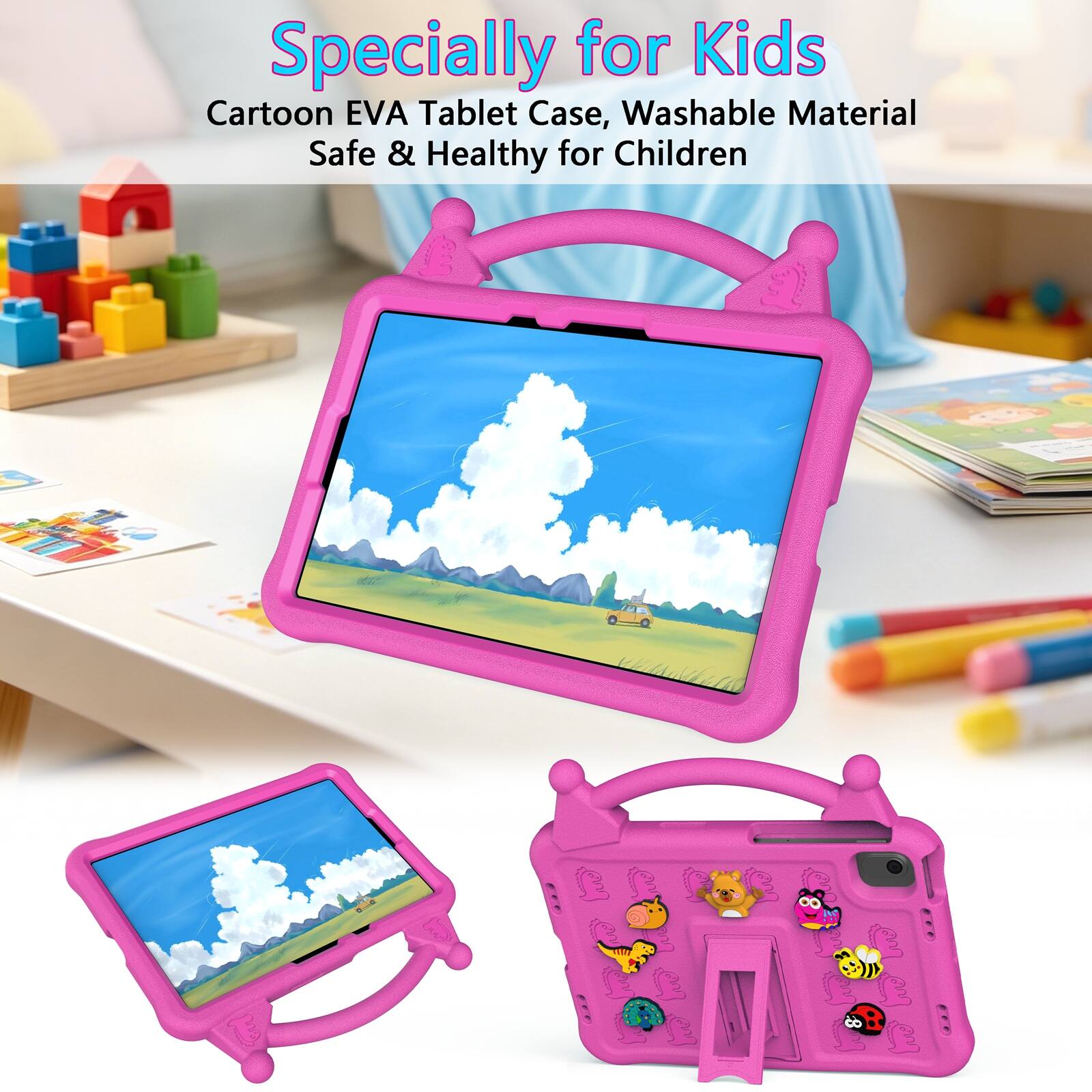 Specially for Kids Cartoon EVA Tablet Case, Washable Material Safe & Healthy for Children