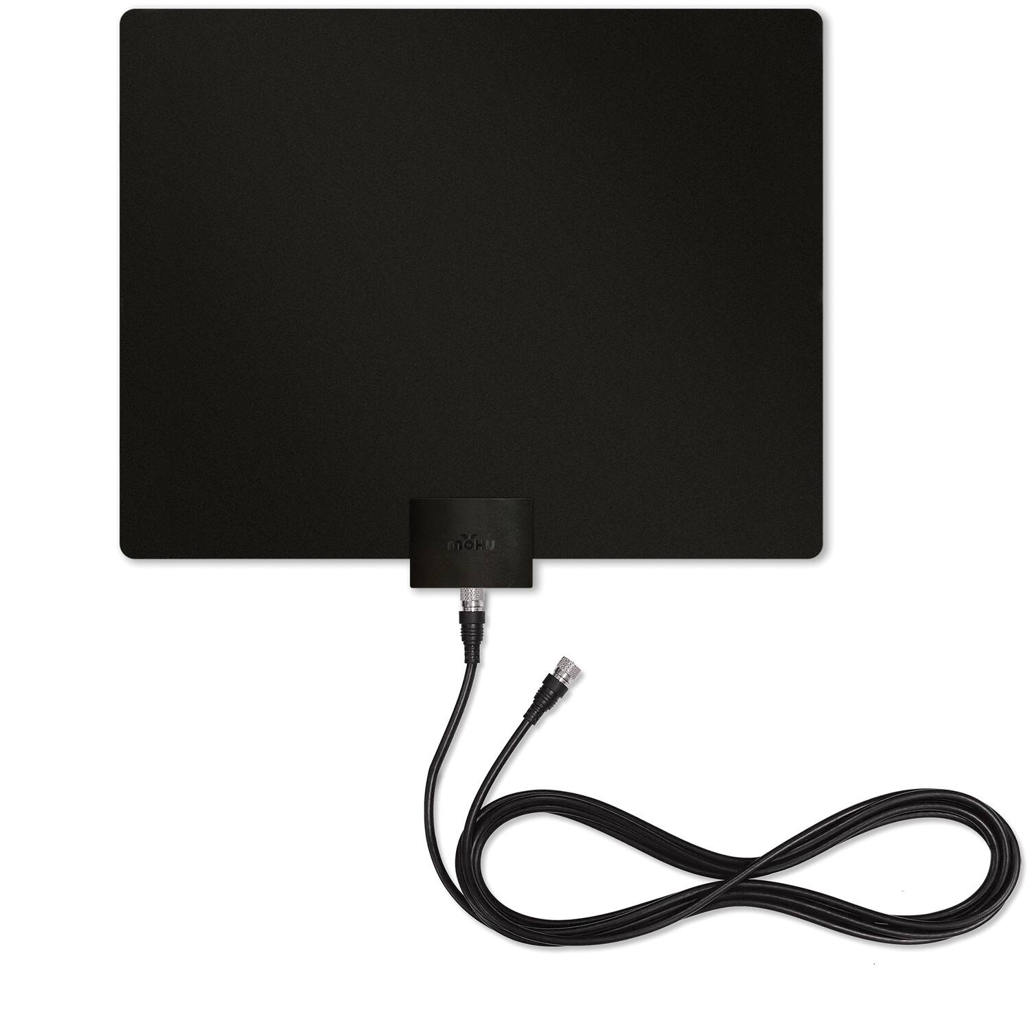 Alt View 1. Mohu - Leaf Plus Paper-Thin Indoor TV Antenna, Amplified, UHF VHF, 60-Mile Range, Multi-Directional, 4K 8K UHD, NEXTGEN TV - Black/White.