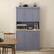 Alt View 8. Homcom - 71" Buffet with Hutch, Modern Farmhouse Kitchen Pantry Storage Cabinet with Microwave Oven Countertop, Drawer & Cupboard - Gray.