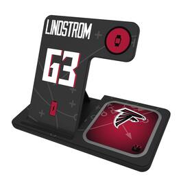 Keyscaper - Chris Lindstrom Atlanta Falcons Ready 3-in-1 Charging Station - Black