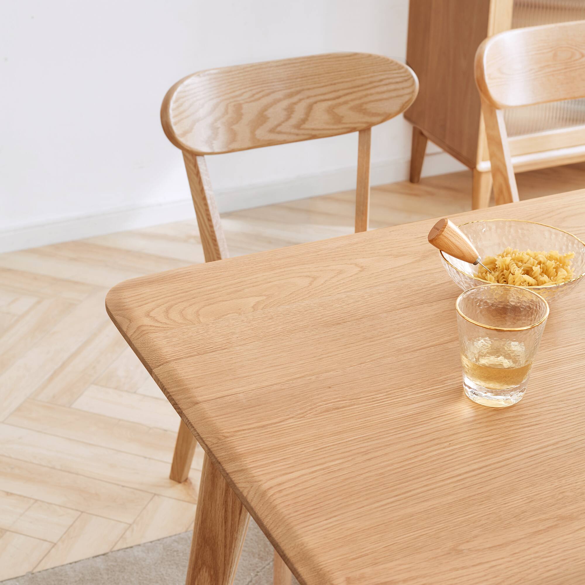 Alt View 6. Tiramisubest - Natural Oak Dining Chair Set of 4 - Solid Wood, FAS Grade, Simple Design - Oak.