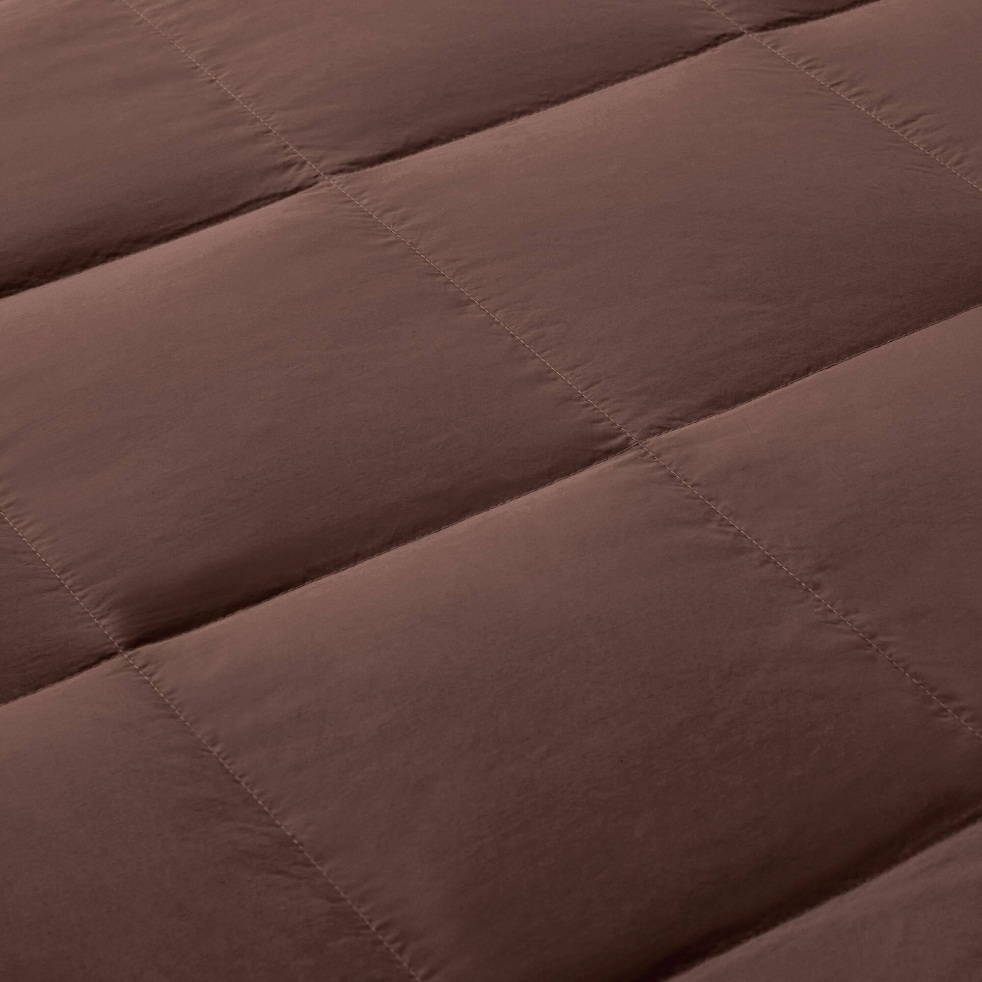 Back. Peace Nest - Peace Nest Lightweight Feather Down Throw Blanket, Chocolate - Chocolate.