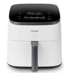 Gourmia 6 Quart Digital Air Fryer Oven - 12 Presets, 1500W Power, Black & Stainless Steel