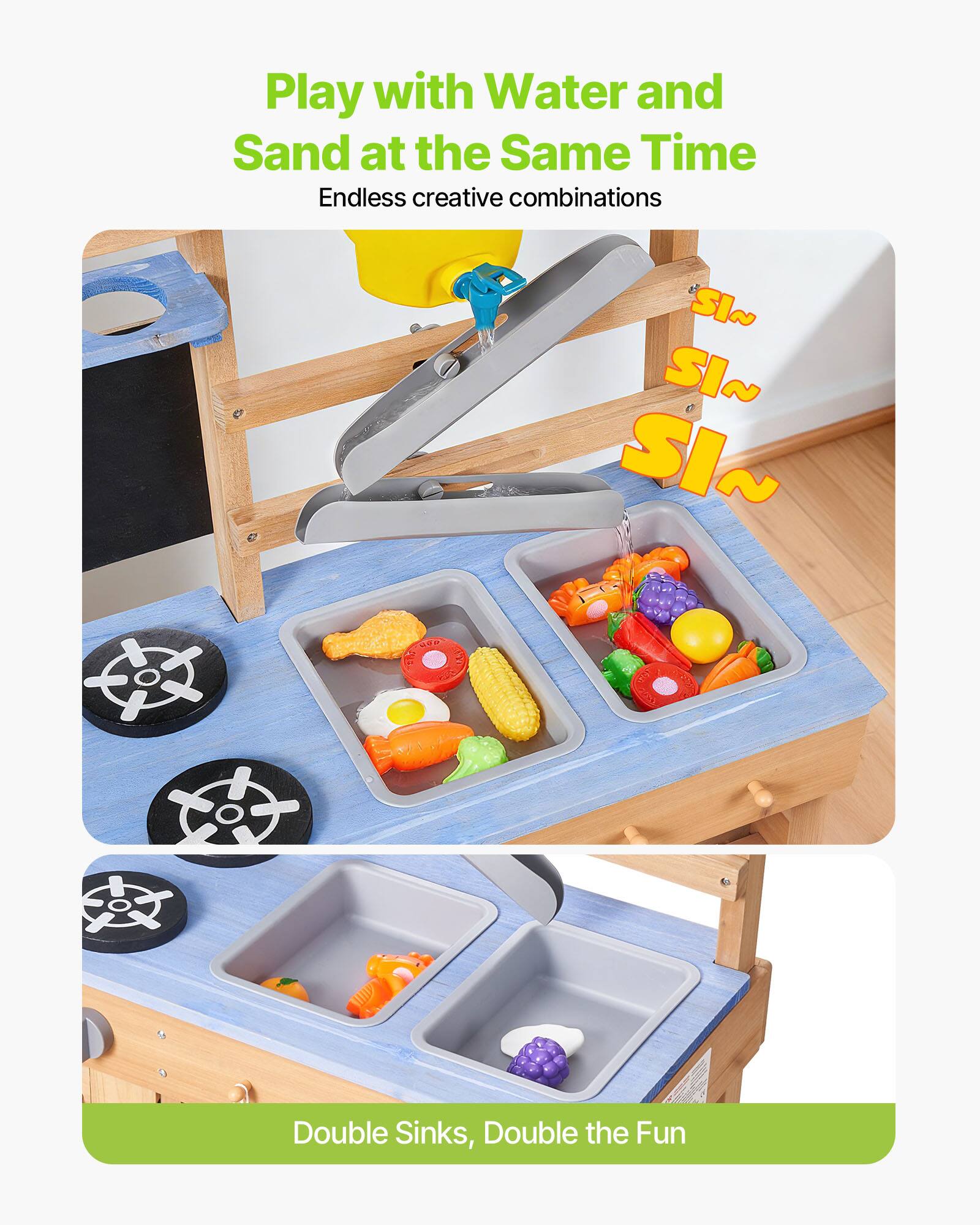 VEVOR Mud Kitchen, Outdoor Mud Kitchen for Kids, Wood Outdoor Play