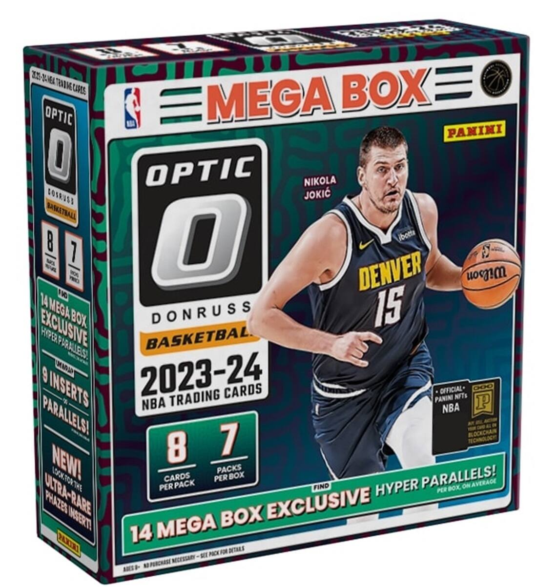 WA VEA TEANNE LAPS BOX OPTIC MEGA PANINI 0 OPTIC NIKOLA JOKIC BASKETBALL 8 O ibotta -ES 1 SW DENVER NUGGETS Wilson PRNCS F90 14 MEGA 15 BOX DONRUSS EXCLUSIVE PARALLELS! BASKETBALL 9 MARAD 2023-24 INSERTS T NBA TRADING CARDS PANINI OFFICIAL- NBA NFTs P PARALLELS! 8 7 TECHNOLOGY NEW! LOOK FOR THE CARDS PER PACKS BOX PARALLELS! PER PACK FIND HYPER BOX. ON AVERAGE PER ULTRA-RARE PHASERS BOX EXCLUSIVE INSERT MEGA BOX 14 PACK FOR DENVER NUGGETS RCESSARY SET NO PURCHASE ADES.