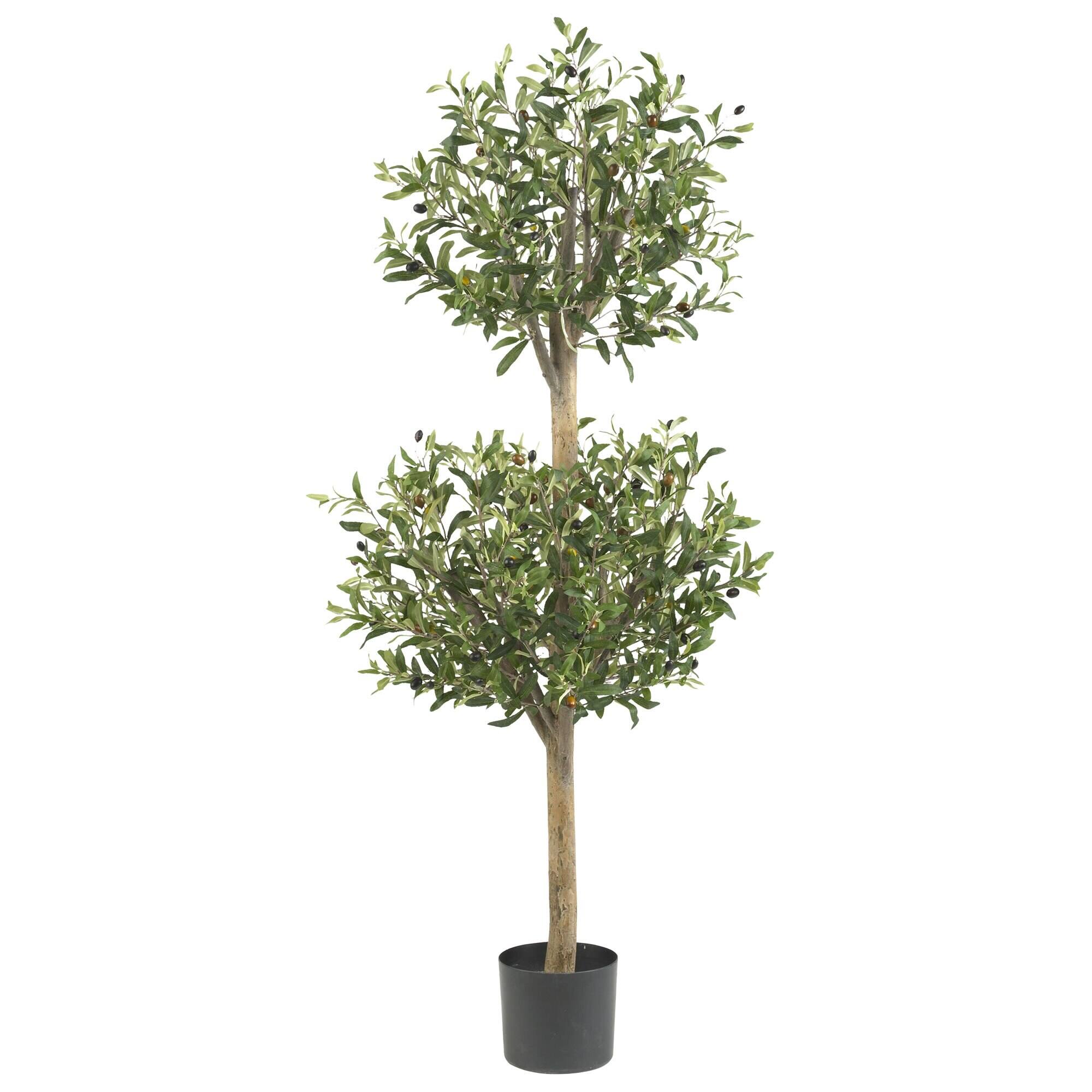 Front. BreeBe - 4.5' Olive Double Topiary Tree w/1794 Lvs - Green.