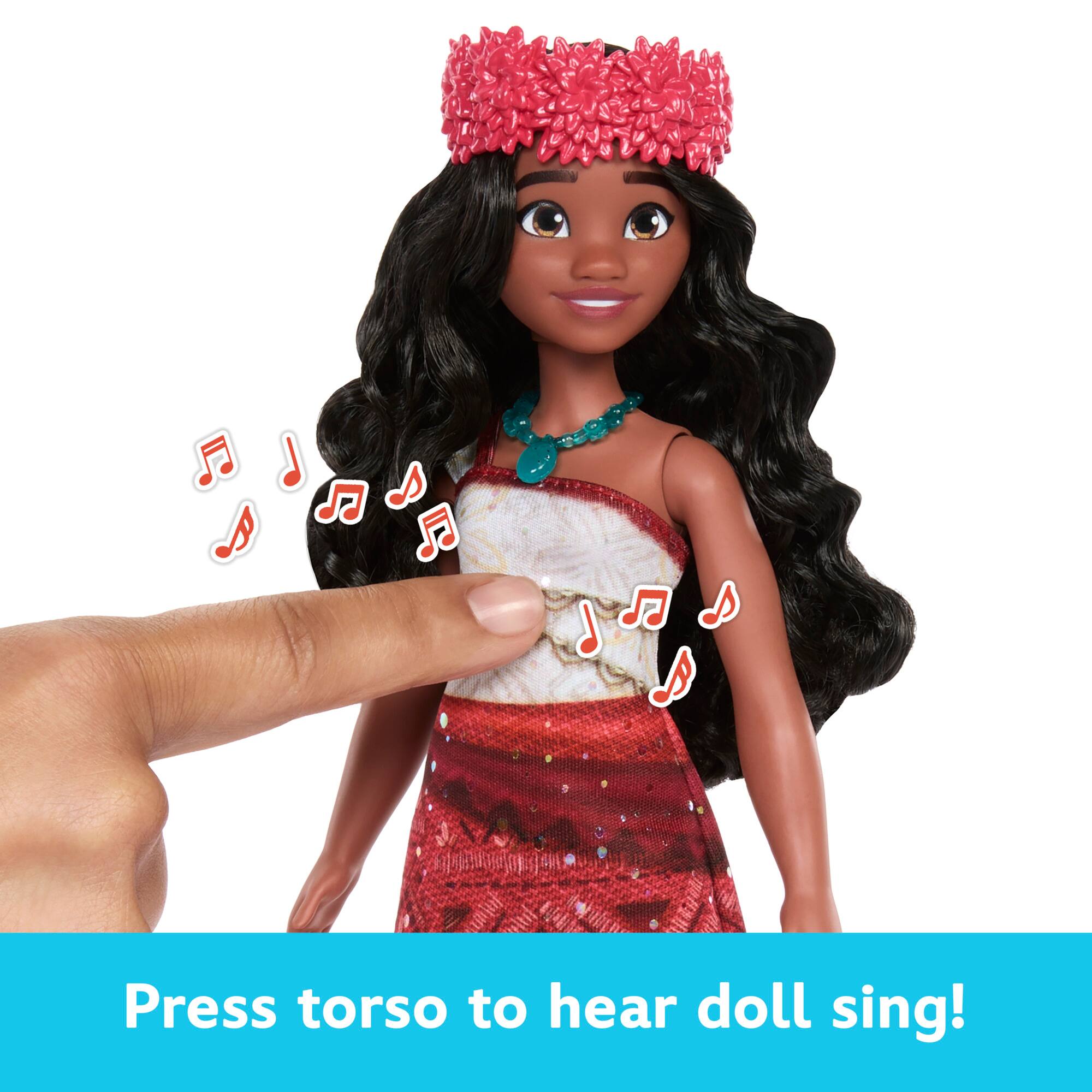 Press torso to hear doll sing!