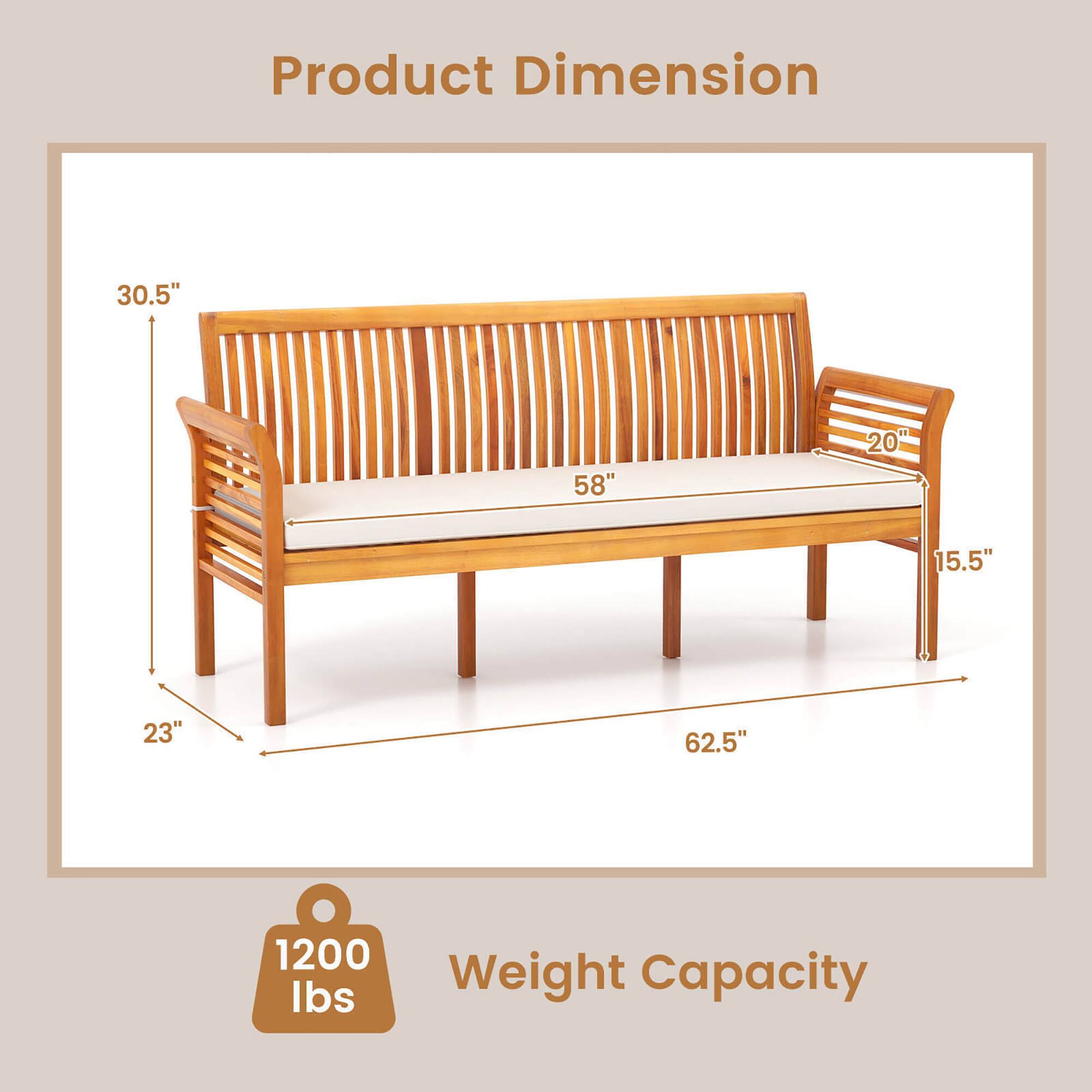 Product Dimension: 30.5", 58", 20", 15.5", 23", 62.5"

Weight Capacity: 1200 lbs