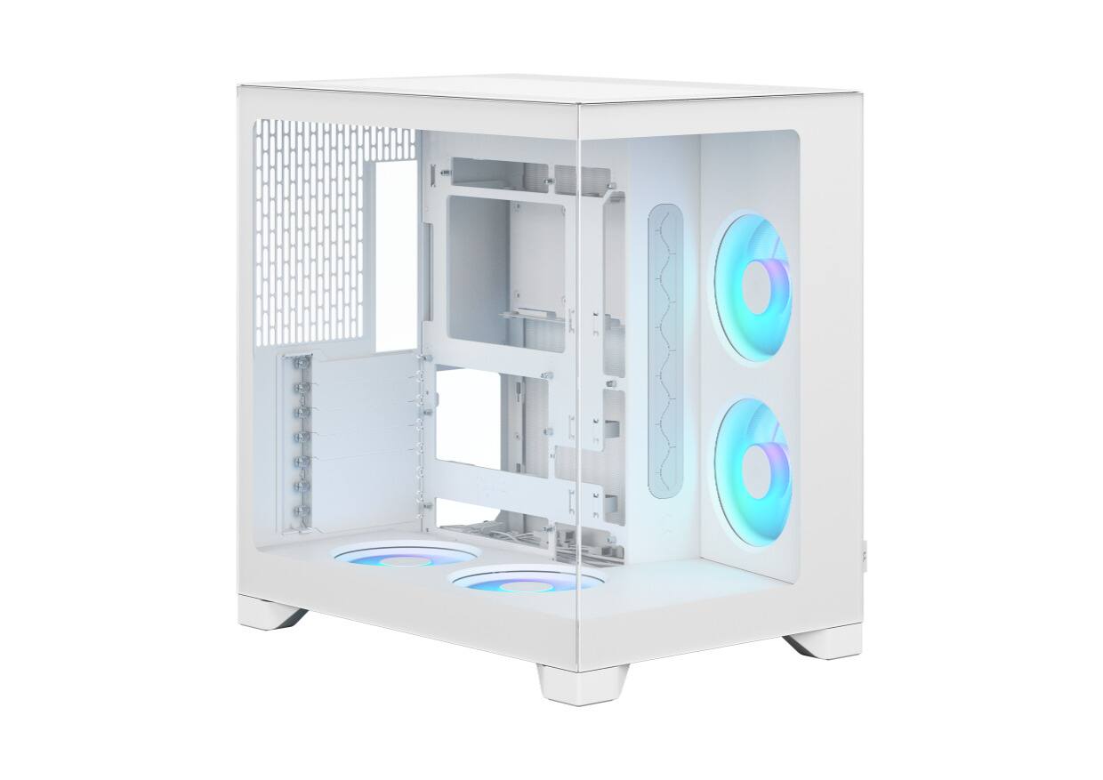 Back. Fractal Design - Fractal Design Pop 2 Vision White RGB - Dual-Chamber Case with Glass Panels, 4 RGB Fans, Spacious E-ATX/ATX/mATX/ITX - White.