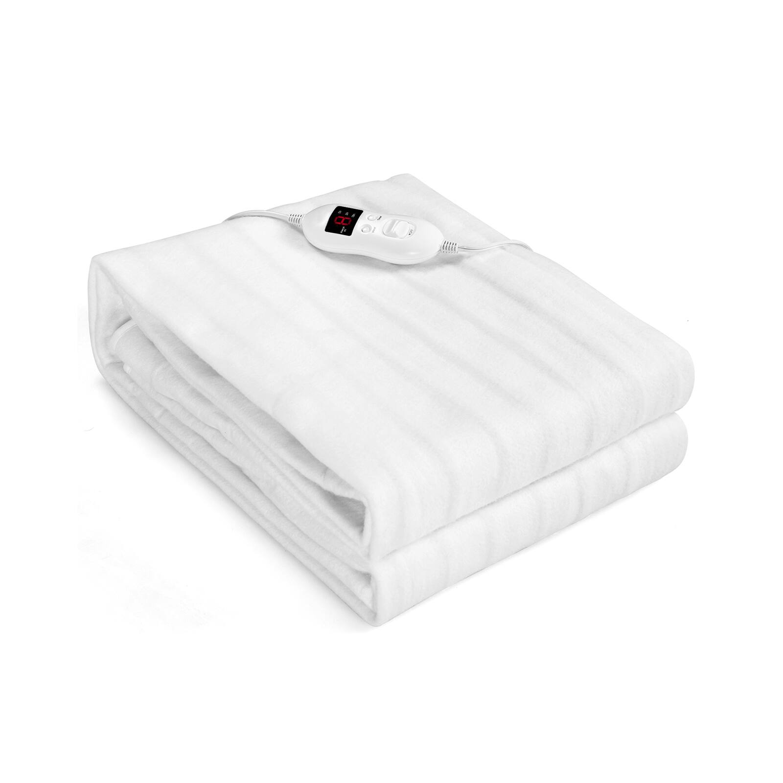 Alt View 6. SKONYON - Electric Heated Mattress Pad with 8 Temperature Settings Auto Timer and Soft Fabric Design - White.