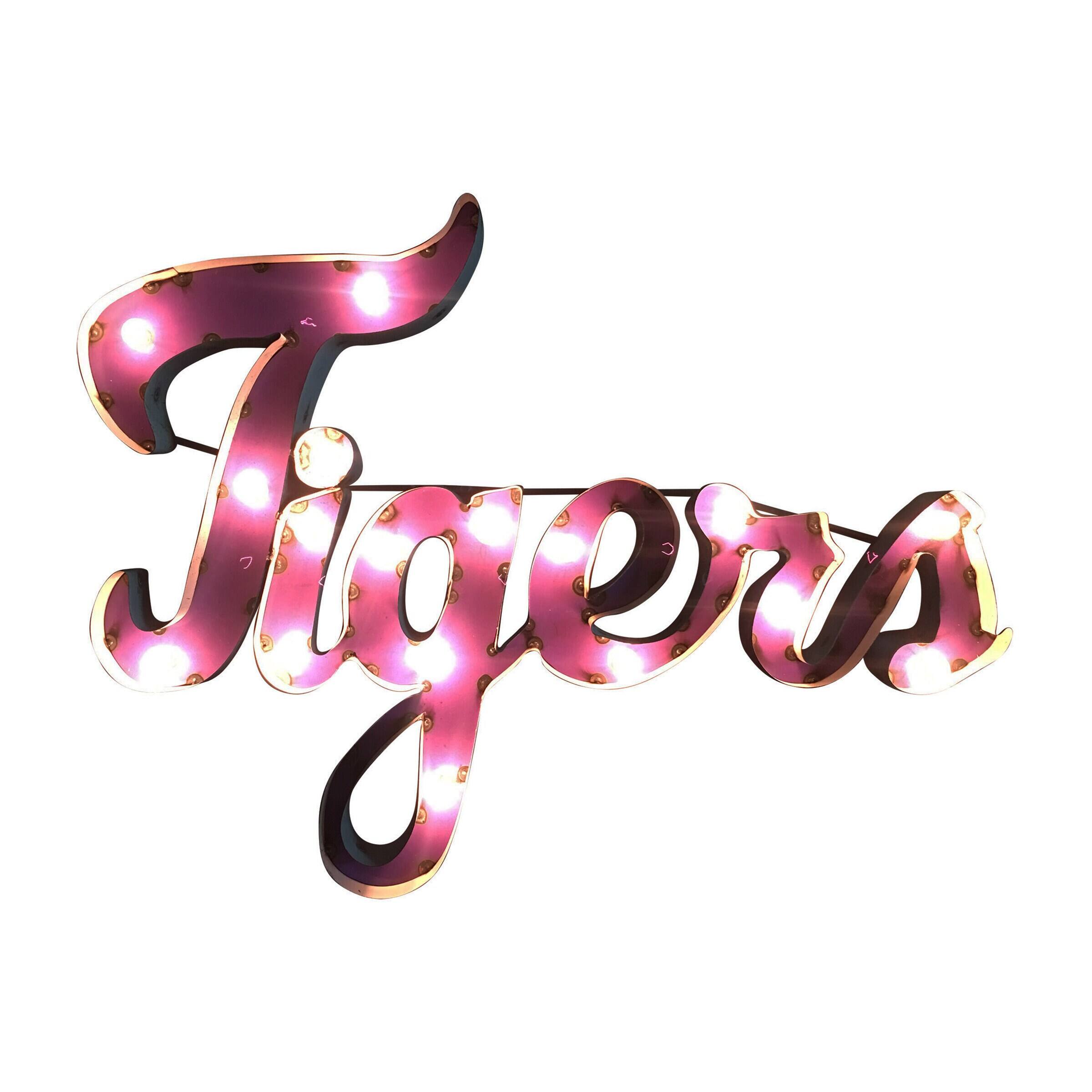 LSU Tigers Logo Lighted Recycled Metal Sign