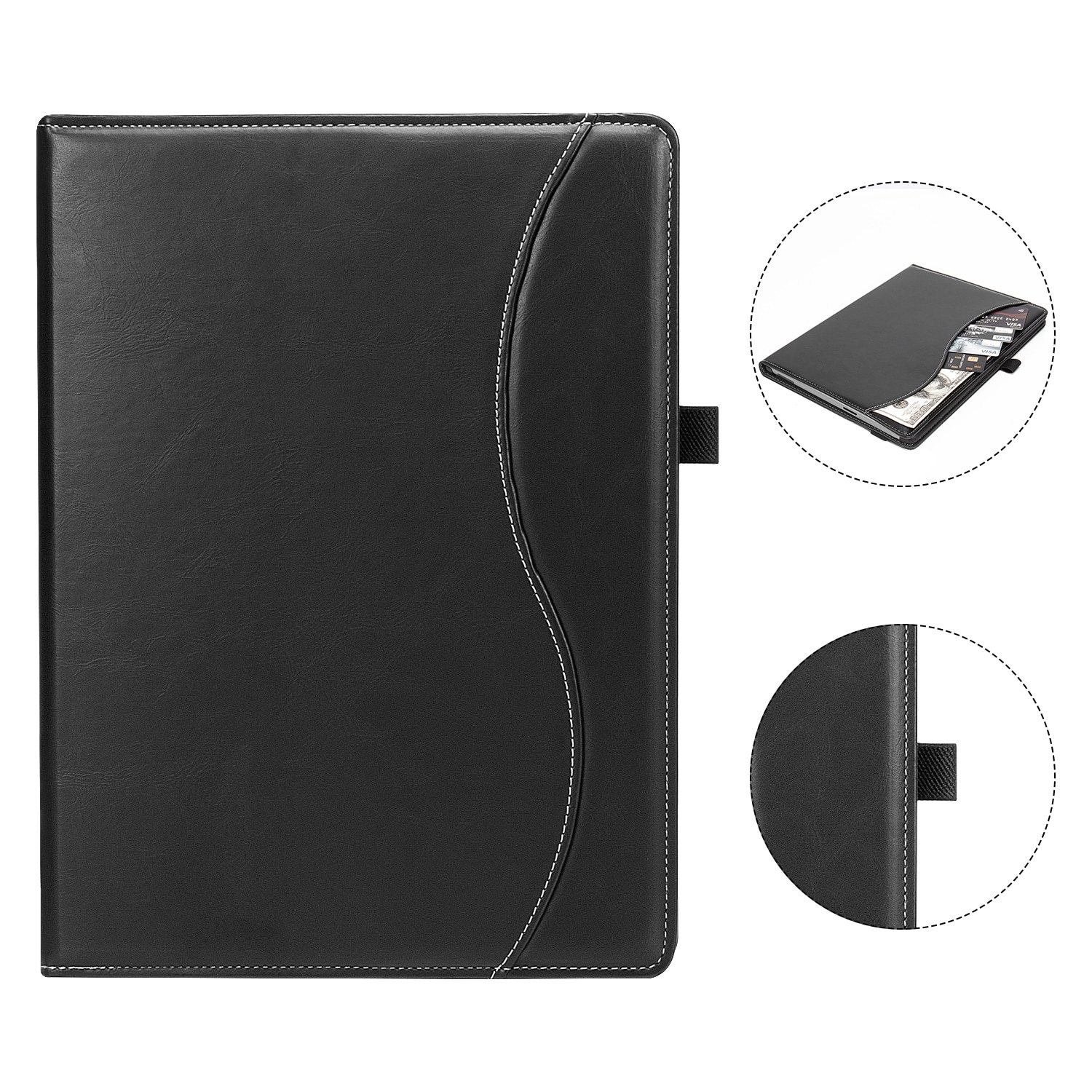 Alt View 12. SaharaCase - Venture Series Folio Case for Microsoft Surface Pro 9, Pro 10, and Pro 11th Edition - Black.