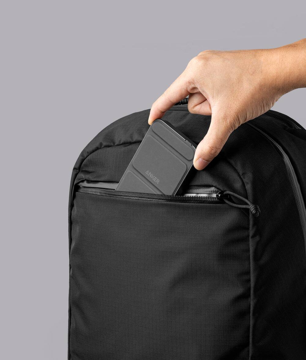 Angle. ALPAKA - ALPAKA Aero Pack 16L Laptop Backpack with 16" Sleeve Lightweight Water-Resistant Travel Commuter Backpack - Black Axoflux 210D.