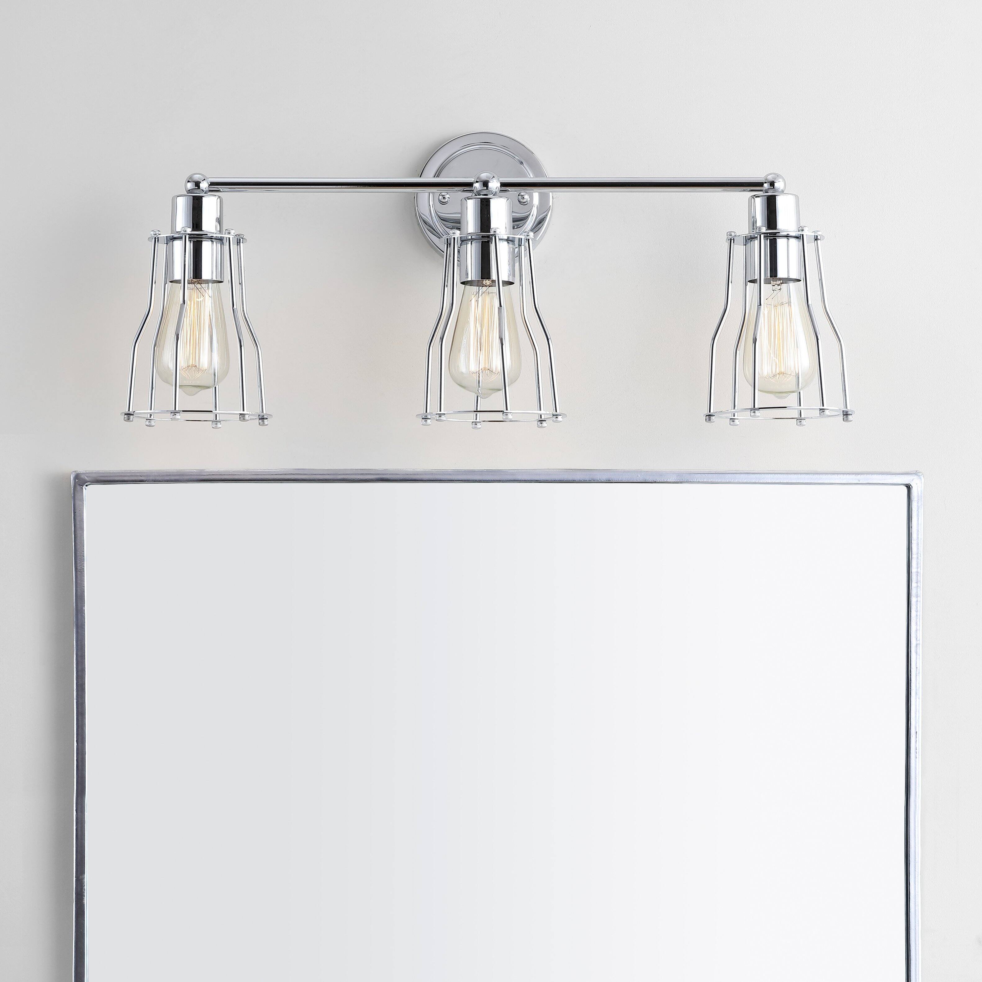 Alt View 1. Jonathan Y - Evelyn 24" 3-light Metal Vanity Light, Chrome - Chrome.