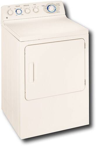 Angle Standard. GE - 7.0 Cu. Ft. 8-Cycle Super Capacity Gas Dryer - Bisque-on-Bisque.