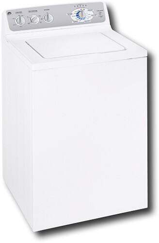 Angle Standard. GE - 3.5 Cu. Ft. 18-Cycle King-Size Capacity Washer - White-on-White.