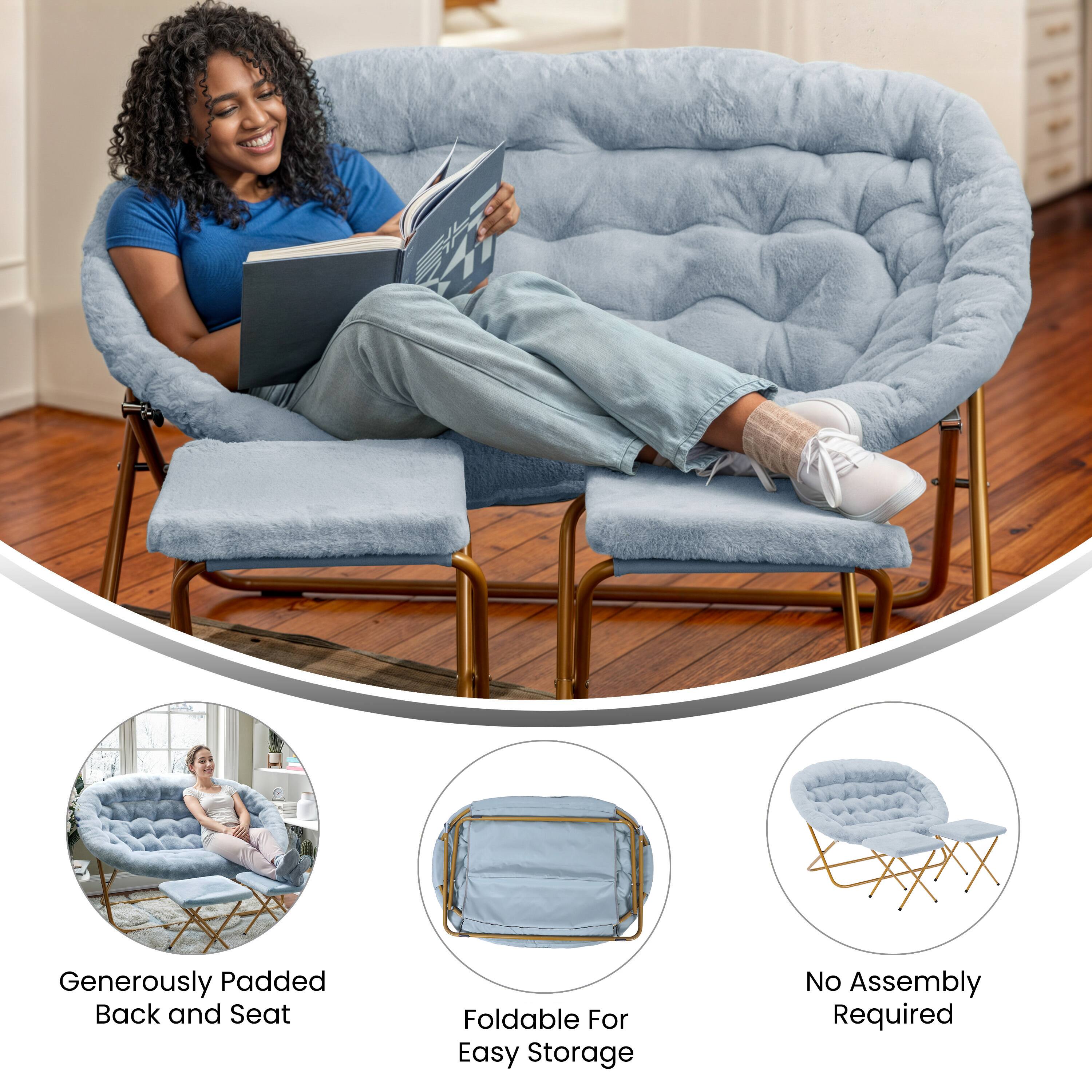 - Generously Padded Back and Seat
- Foldable For Easy Storage
- No Assembly Required