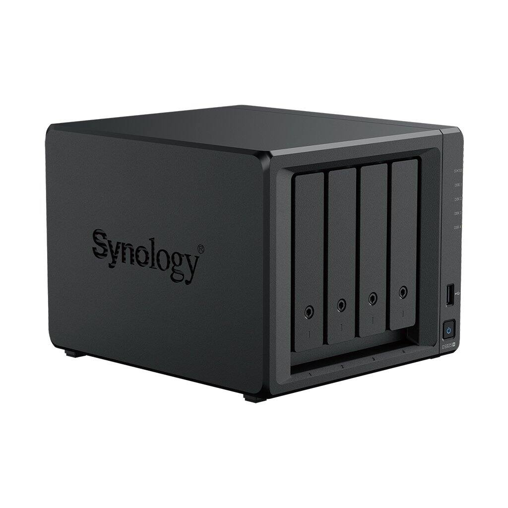 Left. Synology - Synology 4-bay DiskStation DS925+ - Black.