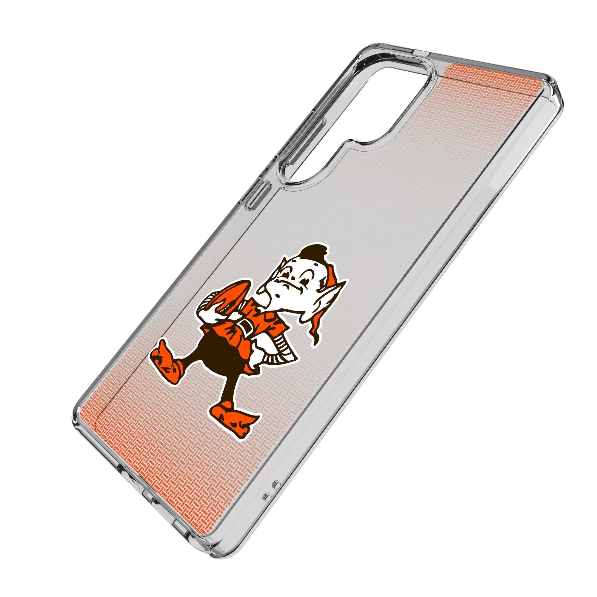 Alt View 1. Keyscaper - Cleveland Browns Linen Logo Galaxy Clear Case - S24 - Multicolor.