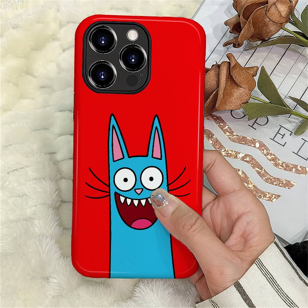 Alt View 3. BUBM - Smartphone Case for iPhone - 2-Layer Durable Smartphone Protection Case - Laughing Cat - Laughing Cat for iPhone 16 Pro Max.