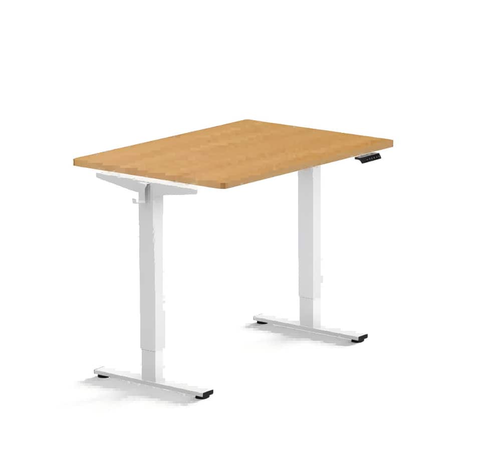 FlexiSpot - E2 42''W Electric Adjustable Standing Desk Chipboard, /White - Maple