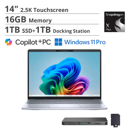 14" 2.5K Touchscreen
16GB Memory
1TB SSD + 1TB Docking Station
Copilot+PC
Windows 11 Pro
Snapdragon X Plus