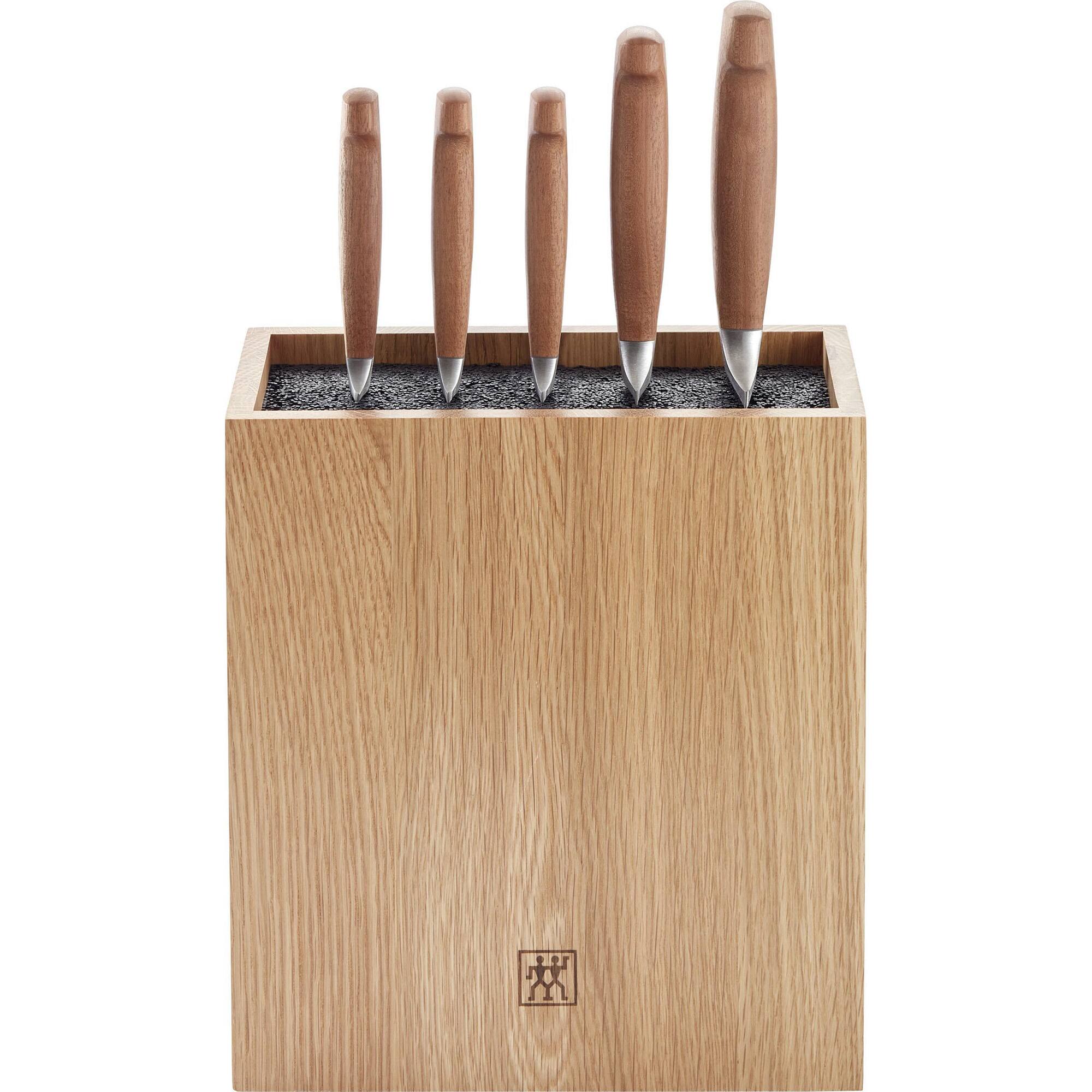Front. ZWILLING - ZWILLING Four Star Wood 6-pc knife block set - Brown.