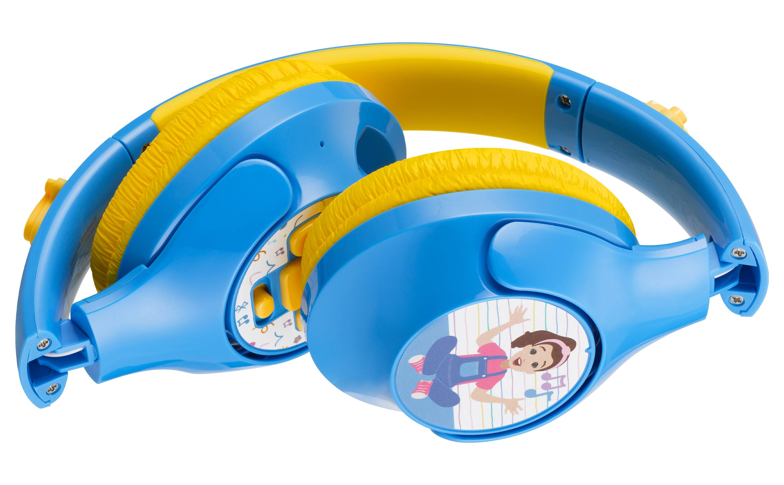 Alt View 2. eKids - eKids Ms Rachel Bluetooth Headphones for Kids, Wireless Headphones with Built-in Nursery Rhymes - Blue.