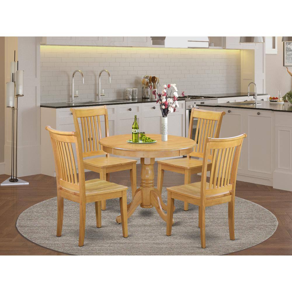 Left. East West Furniture - Dining Room Set Oak - Brown.