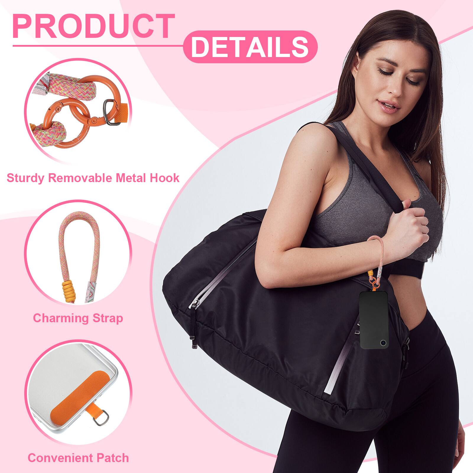 PRODUCT DETAILS

- Sturdy Removable Metal Hook
- Charming Strap
- Convenient Patch