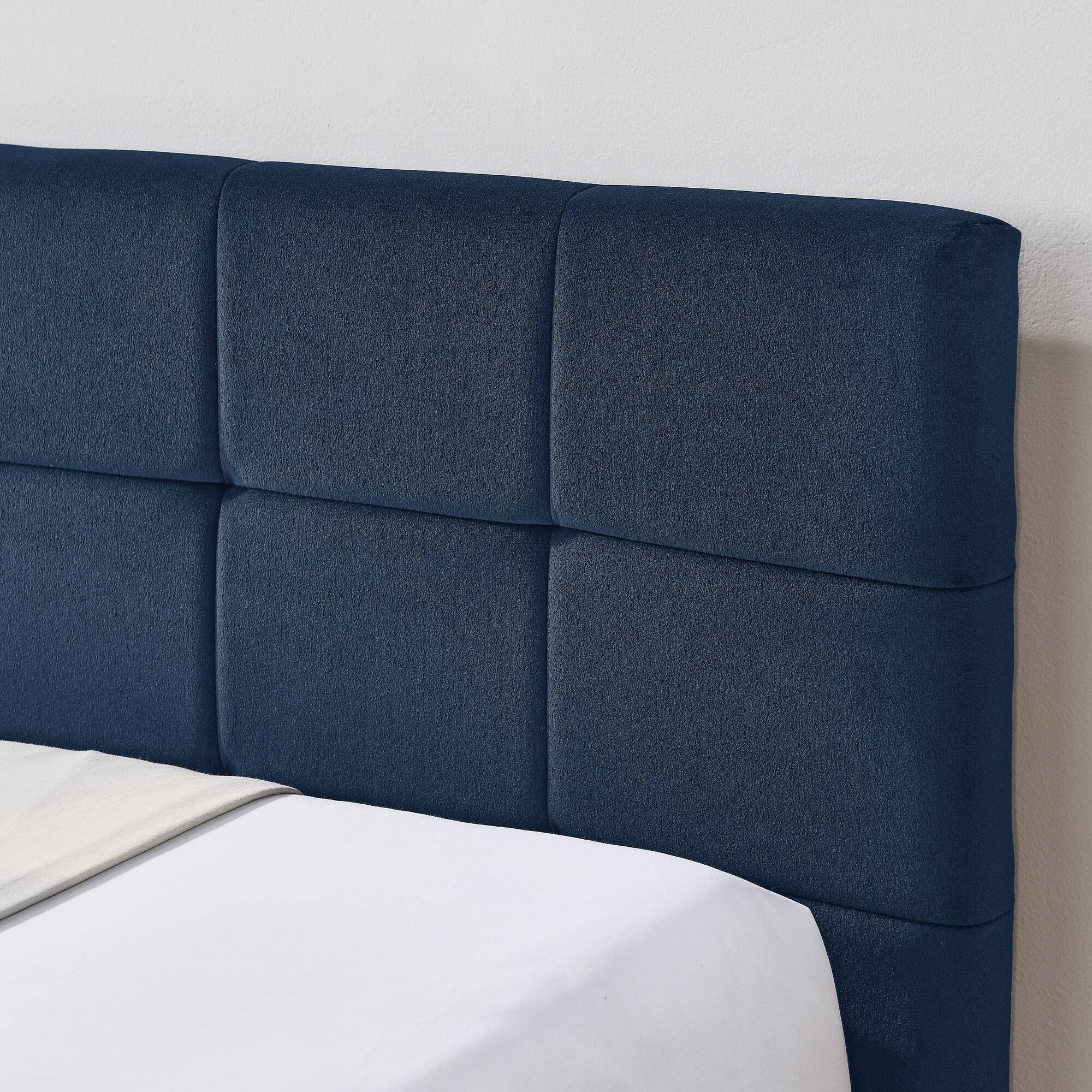 Alt View 1. Anysun - Full Velvet Tufted Sofa Bed Frame - with Comfortable Backrest & Armrests for Bedroom or Living Room - Blue.