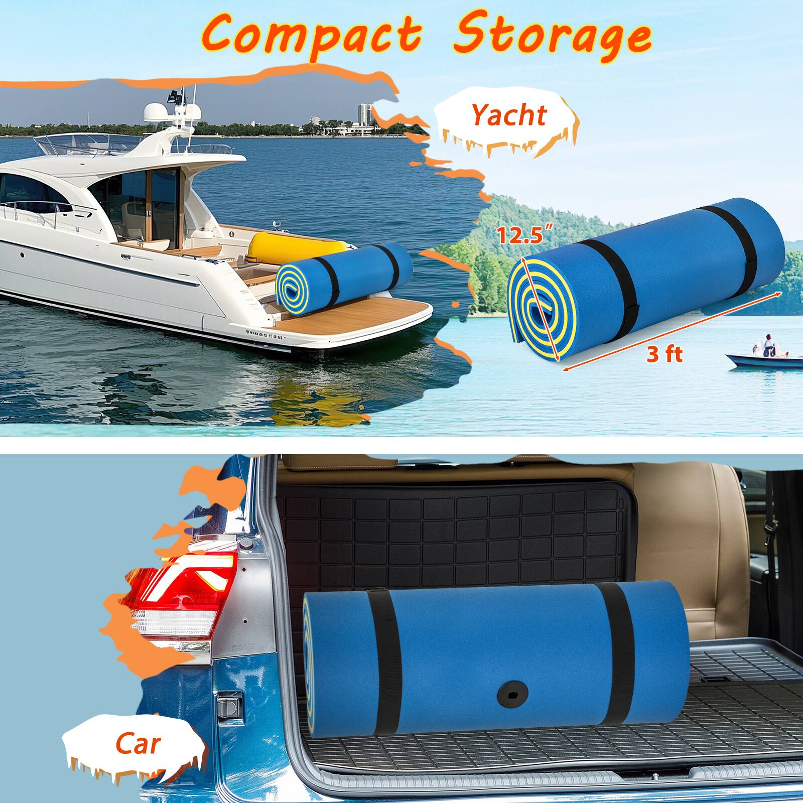 Compact Storage  
Yacht 12.5" x 3 ft  
Car