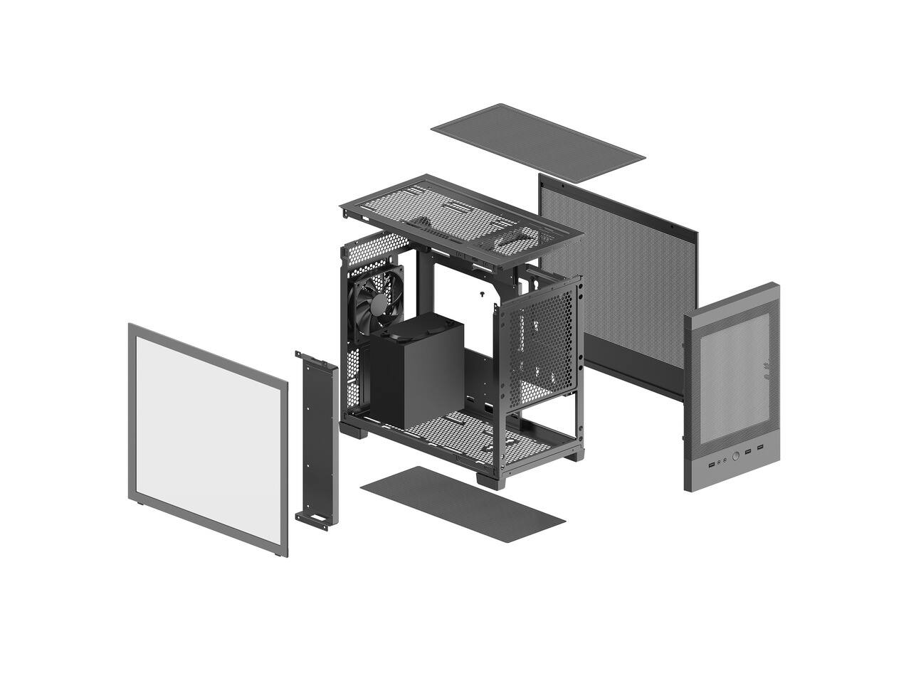 Alt View 10. Rosewill - micro atx mini pc computer case with pre-installed 400w power supply | - Black.