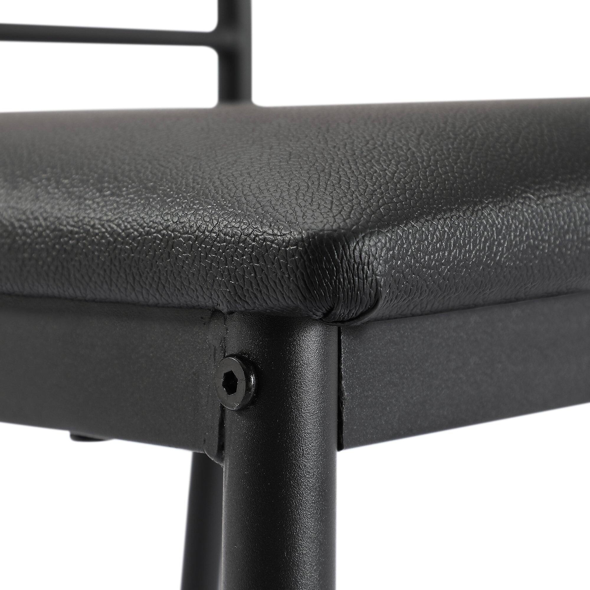 Alt View 5. Vecelo - Modern 5 Piece Kitchen Table Set with 4 Ergonomic Chairs, Space-Saving Dining Set for Small Apartments or Condos - Black Set of 3.