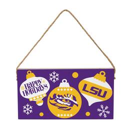 Evergreen Enterprises - LSU Tigers 6" x 11" Holiday Wood Wall Sign - Multicolor
